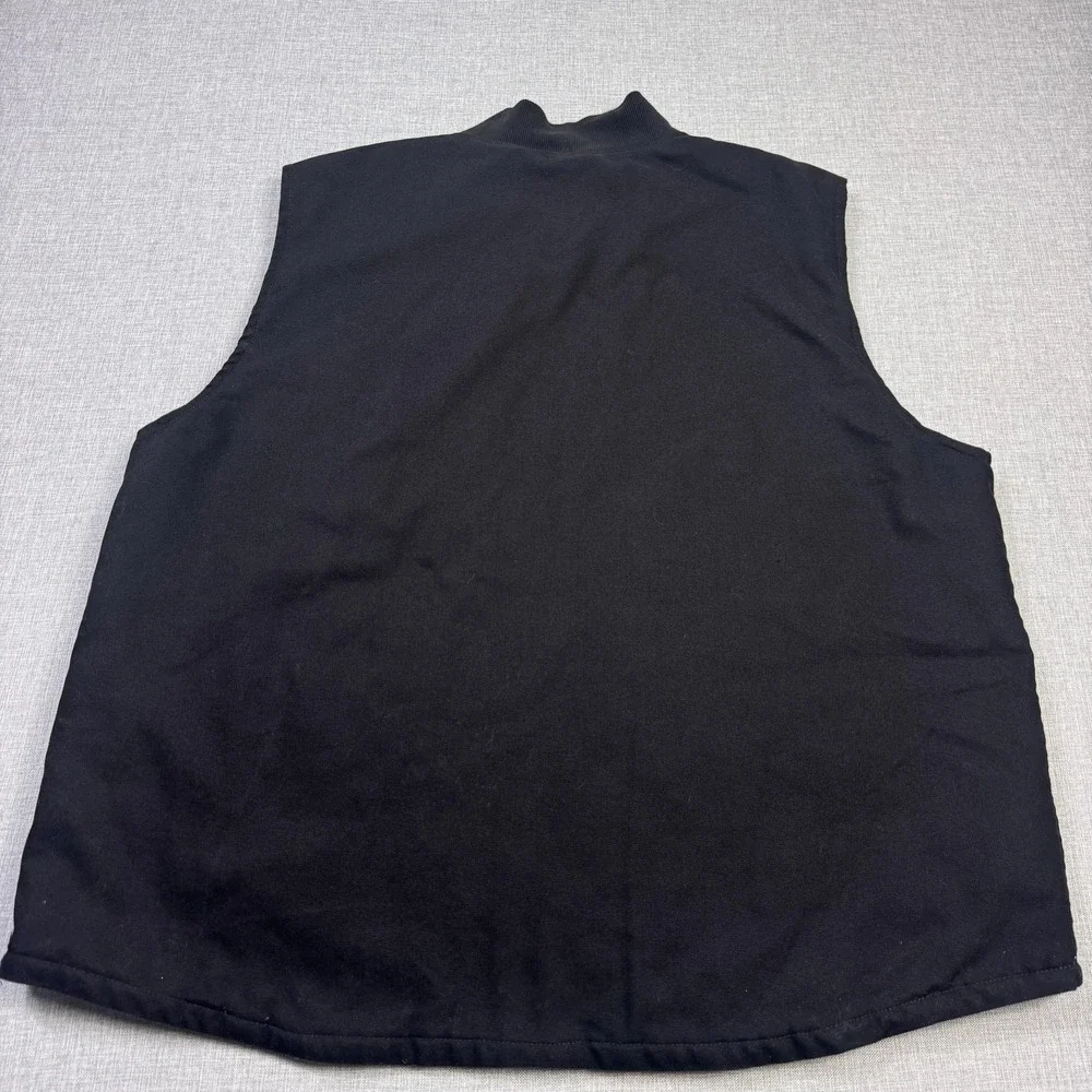 Wrangler Canvas Vest Mens 2XL Black Quilted Insulated Workwear Full Zip - Picture 7 of 7
